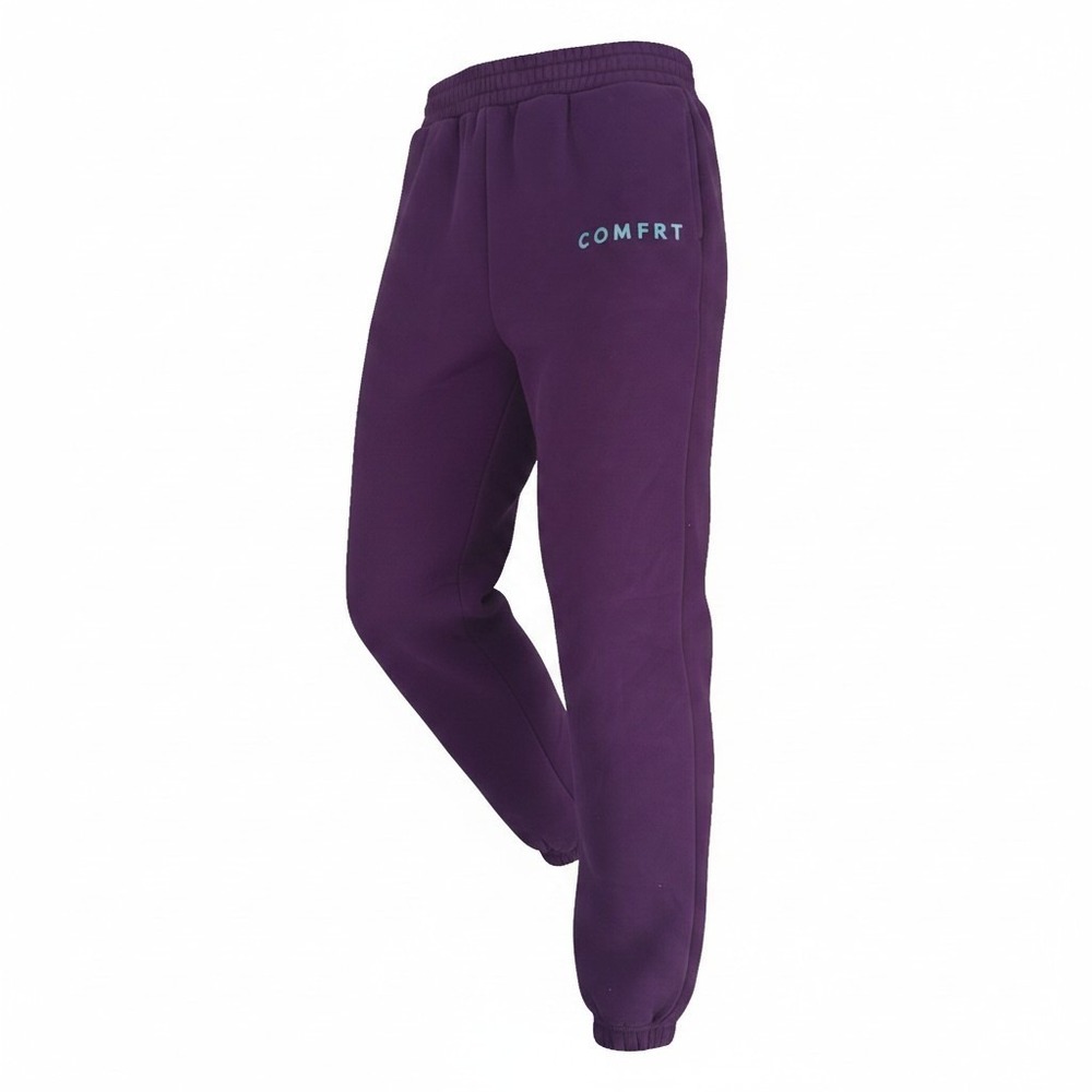 Comfrt Womens XL Plum Purple Fleece Jogger Sweatpants Elastic Waist Pockets